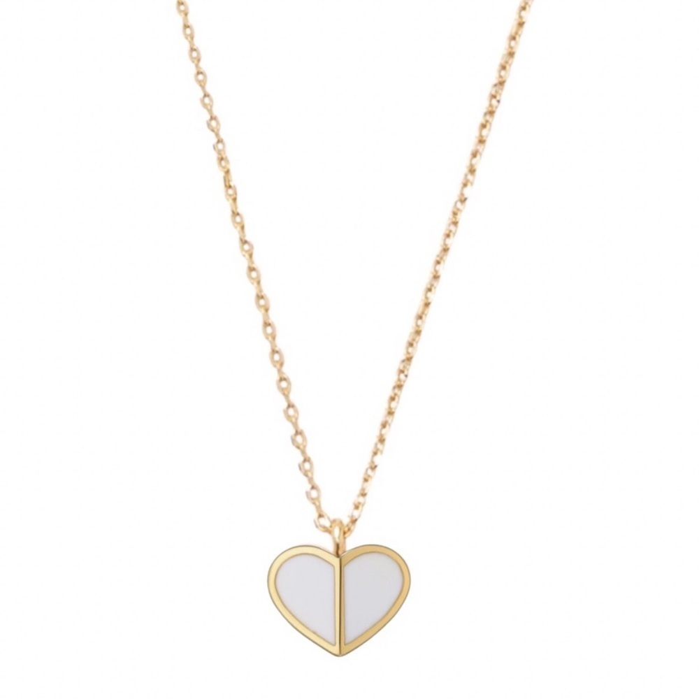 KATE SPADE • White Heritage Heart Necklace
